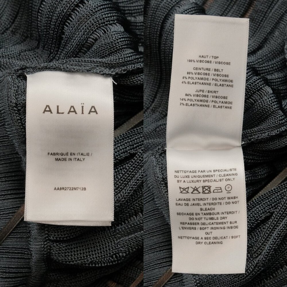 Alaia Crinoline Knit A-Line Square-Neck Mini Dress, Blue Grey, Size FR 36, Small - Picture 14 of 14